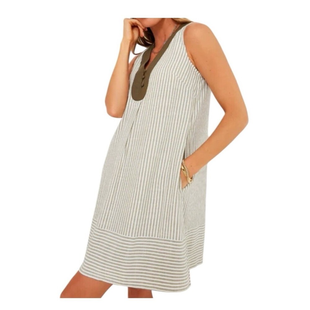 Pomander Place Olive Stripe Ronan Dress Size XXL